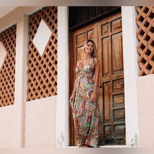 Luli Fama Multicolor Paisley Maxi Dress